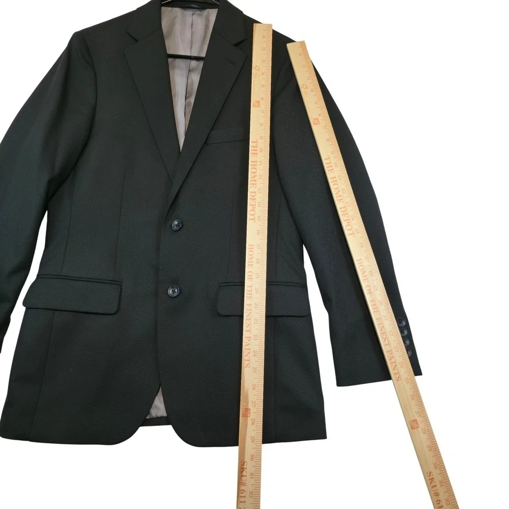 Haggar H26 Tailored Fit Two Button Blazer Black Suit Jacket 36R Office Career
